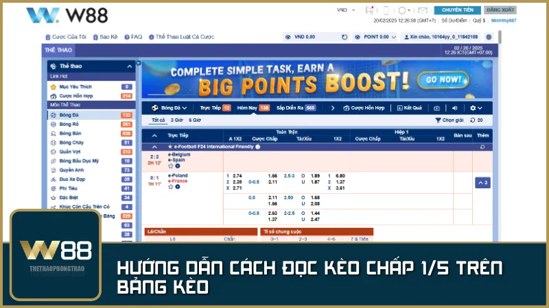 Hướng dẫn cách đọc kèo chấp 1/5 trên bảng kèo – Cách xác định đội cửa trên, cửa dưới và tỷ lệ chấp trên bảng kèo nhà cái.