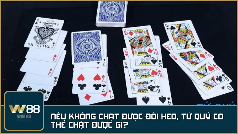 Hình minh họa tứ quý chặt heo đơn, ba đôi thông, tứ quý nhỏ hơn.